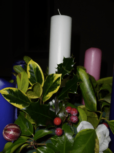 Advent wreath waiting to be lit
